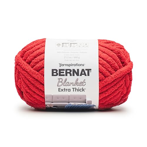 Image of Bernat Blanket Extra Thick Crimson Yarn - 1 Pack of 21.12oz /598.74g - 100% Polyester - #7 Jumbo - 72 Yards - Chunky Yarn for Hand Knitting, Crocheting, Crafts & Amigurumi