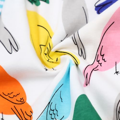 Image of HILEELANG Girl Winter Casual Dress Christmas Long Sleeve Cotton Cartoon Applique Strip Shirt Party Outfit Dresses