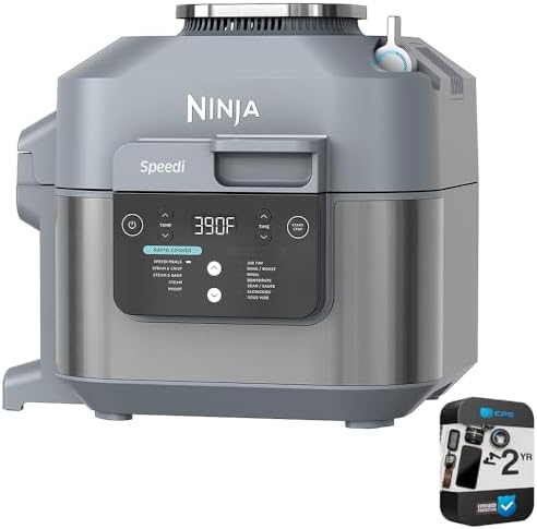 Ninja 6 Quart Speedi 12-in-1 Rapid Cooker and Air Fryer (Renewed) Bundle with 2 Year Enhanced Protection Pack