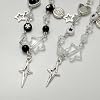 Caiyao Y2K Cool Punk Hollowed Out Pentagram Matching Beaded Bracelet Handmade Guitar Star Pendant Bracelet Aesthetic Imitation Pearl Beads Bracelet for Couples Friends BFF Jewelry Gifts-A #3