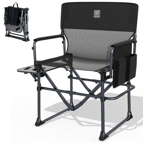 EVER ADVANCED Camping Directors' Chair with Side Table...