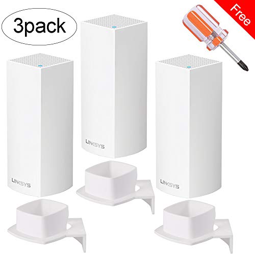 Preisvergleich Produktbild BECEMURU Wandhalterung Ständer Halter Stabilität ABS Wandhalterung Schutzhalter Ständer Router Guard für Linksys Velop Tri-Band Whole Home WiFi Mesh System Router Weiß (3 Pack)