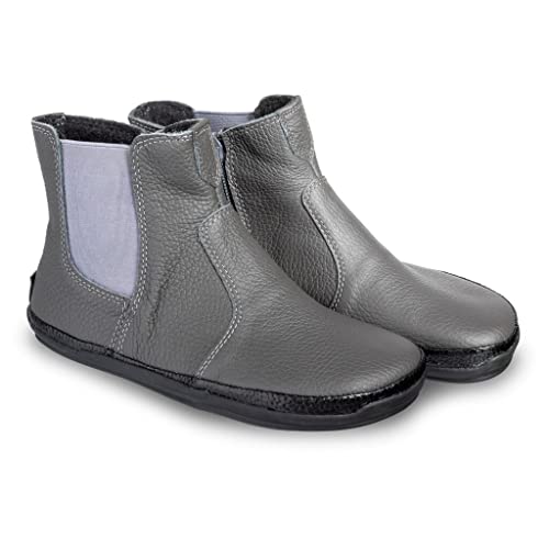Preisvergleich Produktbild MAGICAL SHOES Barfußschuhe für Jugendliche Stiefeletten Mädchen Jungen Bequem Leichtgewichts Alltagsschuhe Lederschuhe Lupino Junior Gray 31