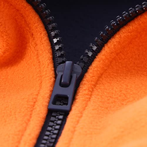 Kids Fall Jacket Toddler Boys Girls Long Sleeve Winter Solid Fleece Zipper Coat Jacket Thicken Warm (Orange, 3-4 Years)2