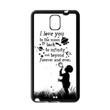 Love Quote I Love You To The Moon And Back Rubber Cell Phone Cover Case for SamSung Galaxy Note 3