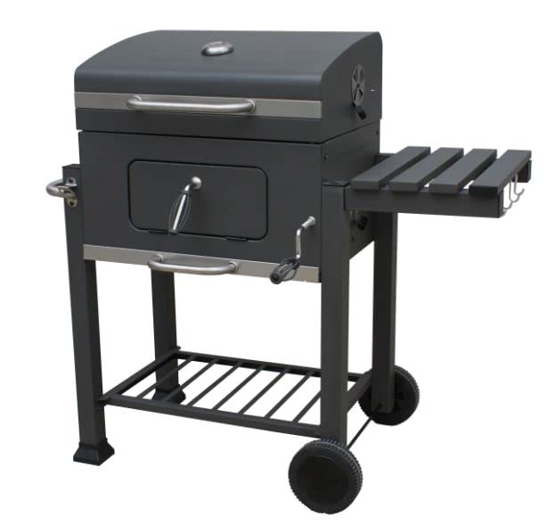 CuisineArt Garden Grill Master - Charcoal Grill BBQ Outdoor Picnic, Patio Backyard Cooking, with Cover, Black 115x56x108cm