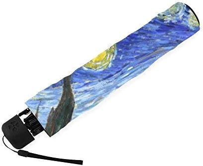 Miniatura 4 de La noche estrellada por Vincent Van Gogh, paraguas de lluvia plegable de pintura de paisajesombrillasombrilla de sol, Mostrar como la imagen