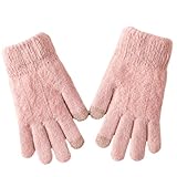 Guantes Mujer Invierno Guantes De Lana Cálidos Sin Dedos Para Ciclismo Y Conducción Al Aire Libre, De Invierno, Para Hombre Y Mujer, Con Pantalla Táctil, Color Rosa