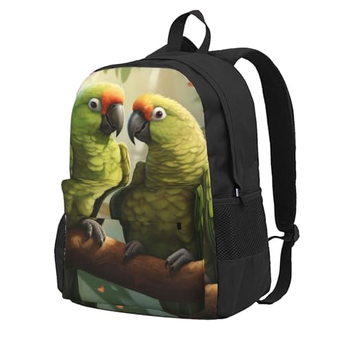Sac à dos adulte imprimé perroquets vert olive étanche et léger pour outdoor