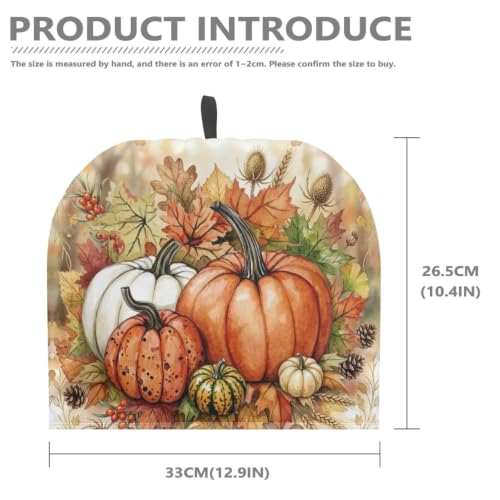 Image of Harvest Pumpkins Fall Tea Cosy for Teapot Tea Pot Cozy Washable, Keeping Warm, Kettle Cover for Thanksgiving Party, Dust Proof Breakfast Tea Pot Cover