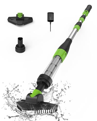 Poolergetic Cordless Pool Spa Hot Tub Vacuum Cleaner, Handheld Rechargeable Pool Cleaner, Suitable for Small Pools for Sand and Debris, Above-Ground Pools, Hot Tubs, Spas, Black