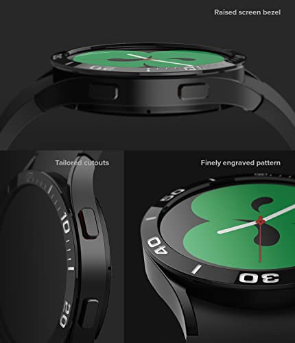 Image of Ringke Bezel Styling Compatible with Samsung Galaxy Watch 4 40mm / Galaxy Watch FE Accessory Adhesive Frame Ring Cover Anti Scratch [Stainless Steel] Protection - Black [40-02]