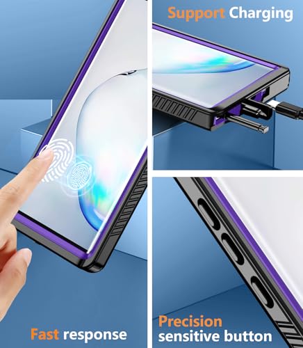 Coque étanche Samsung Note 10 Plus antichoc antichute intégrale solide robuste violette