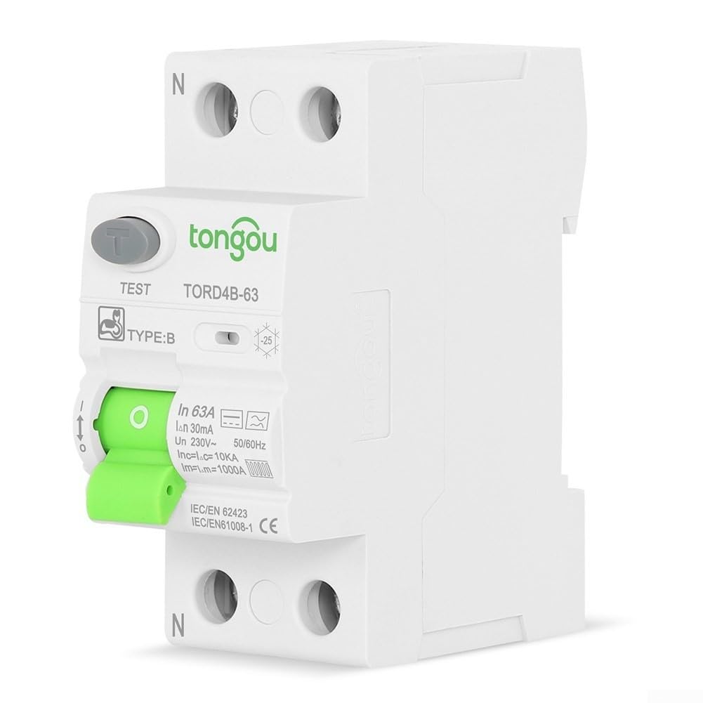 Tipo actual residual B, interruptor de seguridad eléctrico confiable del disyuntor 2P 63A 30mA de RCD DC para la protección