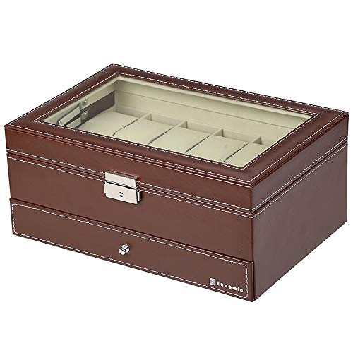 EUNOMIA 腕時計収納ケース アクセサリー 収納 時計ケース 12本 時計 収納ボックス 2段式 高級 ウォッチ 収納ケース コレクションケース PUレザー製 …