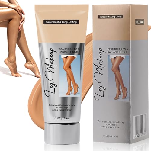 Maquillaje de Piernas Resistente al Agua, Cubre Venas Varicosas/Cicatrices/Tatuajes en Piernas y Cuerpo, Fácil de Aplicar, Sin Transferencia, Corrector de Cobertura Completa (Bronce)