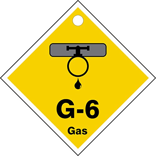 Tag G-6 Gas Accuform TDK406VPM en plastique jaune pour marquage d'énergie