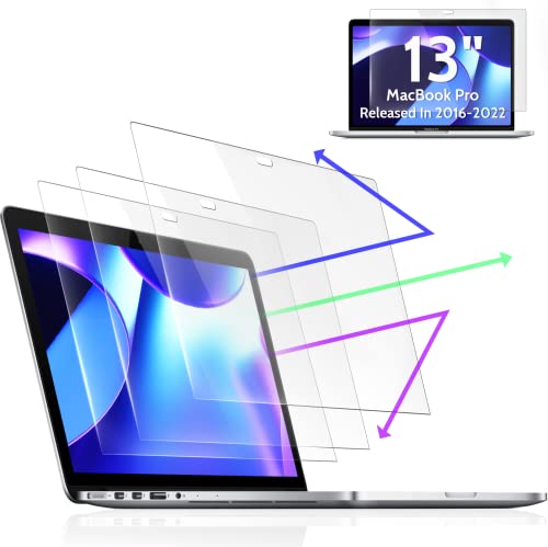 Image of Peslv 3-Pack Anti Blue Light Screen Protector for MacBook Pro 13 Inch(2016-2022,M1,M2)&MacBook Air 13In(2018-2021,M1), 13.3 inch Mac Laptop Glare Filter Uv Blocker Shield Cover Eye Protection Film