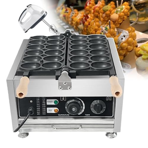 Máquinas para hacer gofres y planchas para uso comercial, máquina para hacer gofres con forma de huevo de burbujas, revestimiento antiadherente, máquina para hacer gofres redondos rellenos de 50 a 300