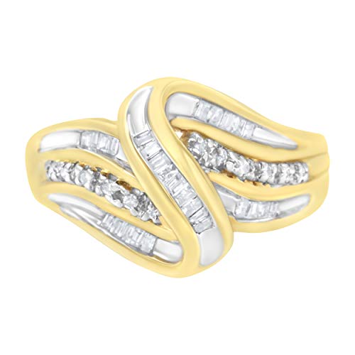 Haus of Brilliance 10KT Yellow Gold 1/3 cttw Diamond Bypass Ring (I-J, I1-I2) - Size 7