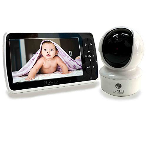 FLAUD Babyphone Vidéo 5 Pouces sans WiFi – Caméra Panoramique 355°, Portée 300m, Vision Nocturne HD, Audio Bidirectionnelle – Sécurité Bébé &...