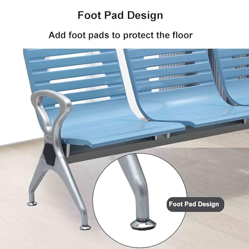 Sillas de sala de espera ergonómicas de 3 plazas con brazos de acero robusto 7