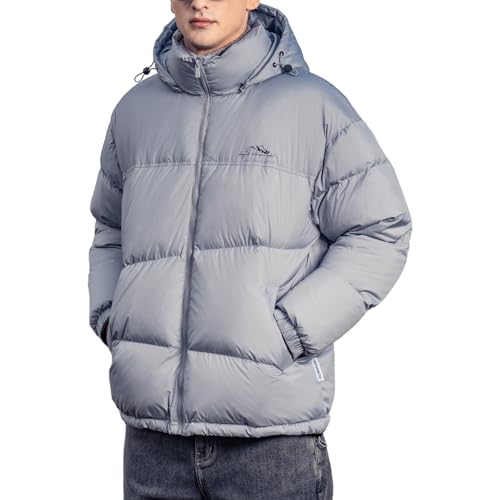 Image of Duck Down Jackets For Men,Mens Puffer Jacket For Cold Protection And Warmth,Hooded Mens Winter Coat,90 White Duck Down