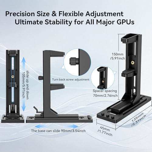 Soporte GPU ajustable para tarjetas gráficas universal miniatura 3