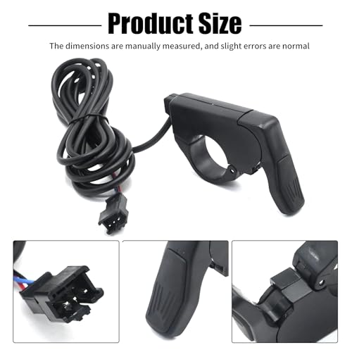 Image of 7 /8'' 22mm Ebike Thumb Throttle, Electric Scooter Throttle, Electric Throttle Thumb Throttle, Left /Right Hand Thumb Throttle for 36V 48V 60V 72V Electric E-Bikes (SM Plug)
