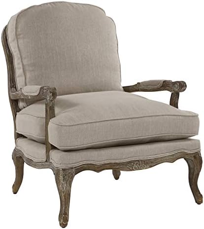 Lexicon LIDA Oak Wood Accent Chair with Feather Topper, Neutral