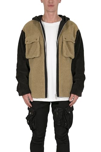 mnml Men's Two Tone Sherpa Zip Up Hoodie