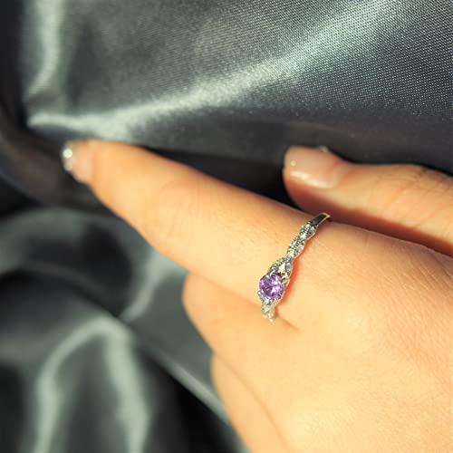 925 Sterling Silver Court Style Ring for Women, Fashion Amethyst/Peridot/Garnet Rings, Lovely Anniversary, Birthday, Valentine’s Day Present 6