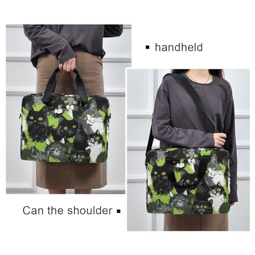 Funda para portátil 15.6" con asa y correa verde miniatura 2