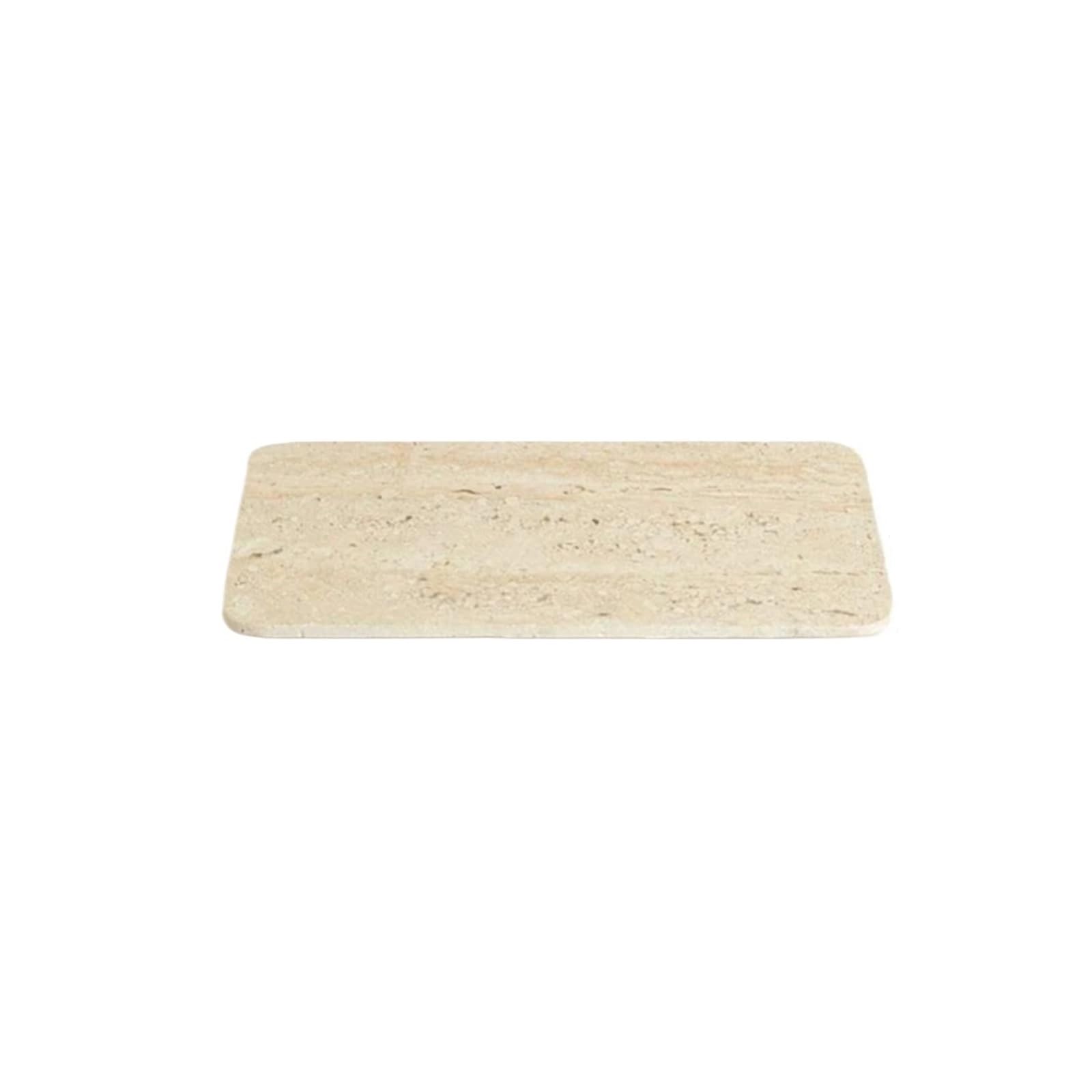 Bathroom Stone Tray Travertine Tray for Bathroom Vanity Dresser Kitchen Sink Marble Countertop Organizer for Soap Dispenser Scented Candle Perfume(25x12x1cm)