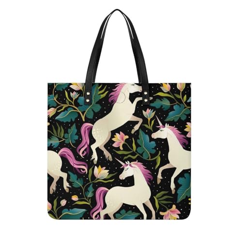 Sac à main shopper licornes femmes cabas bandoulière tote bag voyage