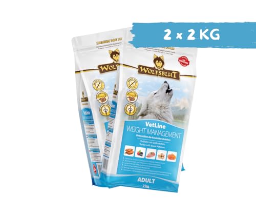 Wolfsblut Vetline Hundefutter - Weight Management, 2x2kg - Sparbundel, Sparpaket - inklusive Warnicks Tierfutterservice Hundesnack Goodie