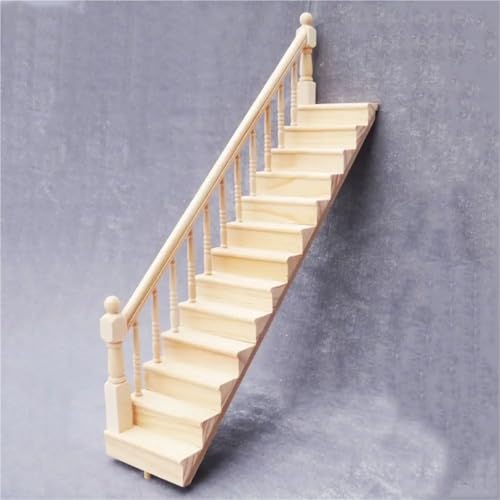 Mini escalier en bois de haute précision 1:12 avec finition rampe