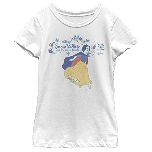 Image of Girl's Snow White and the Seven Dwarfs Floral Branches Logo T-Shirt