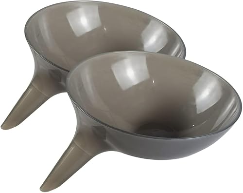 CulRun Cuenco de drenaje con boquilla, cuenco de drenaje multifunción con embudo, gris, 2 unidades