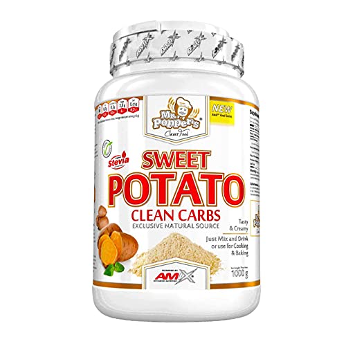 Amix Sweet Potato Clean Carbs 1 Kg - Harina de Boniato en Polvo, Rica en Hidratos de Carbono/Ideal para Batidos y Recetas Sabor Cookies
