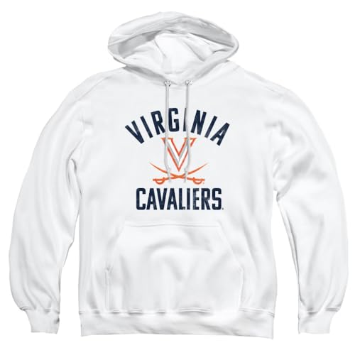 University of Virginia Official Uva Cavaliers Logo Unisex Adult Pull-Over Hoodie,White, 2X-Large