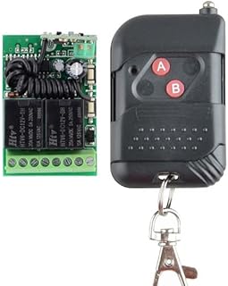 Home Smart DC 12V 2CH 10A Wireless Remote Control Light Switch Mini Receiver with 1/4 Color AB Button Transmitter 315mhz/433mhz - (Color: Black)