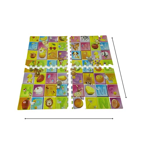 Image of VGRASSP Alphabet Puzzle Playmat Waterproof, Anti Skid, Double Sided Baby Crawling Floor Mat for Kids (24 X 24 Inch Each Tile)