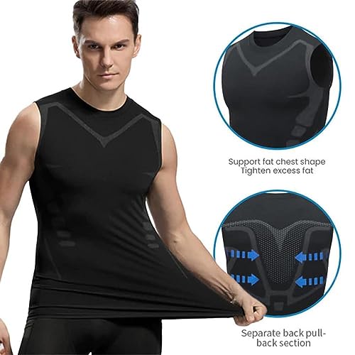 Camisas de compressão masculinas emagrecedoras – regata de compressão com controle de barriga, colet