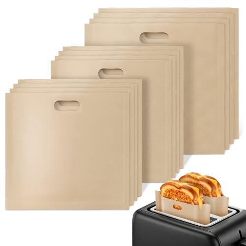 Image of 12 Pack Toaster Bags Reusable, 3 Sizes, Non-Stick, Heat Resistant