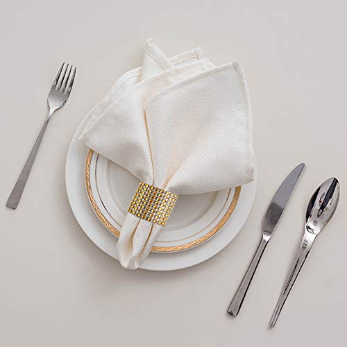 Image of Accmor 100pcs Napkin Rings, Gold Silver Napkin Rings Buckles | Napkin Rings for Table Decorations, Wedding, Dinner, Party, DIY Decoration