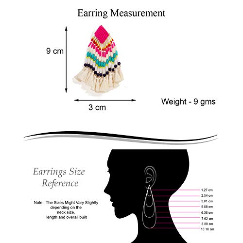 Image of Young & Forever Gift Boho Carnival Sea Island Long Tassel Earrings Handmade Beaded Bohemian Women Statement Beads Dangle Earrings Ethnic Jewelry Fringe Earrings
