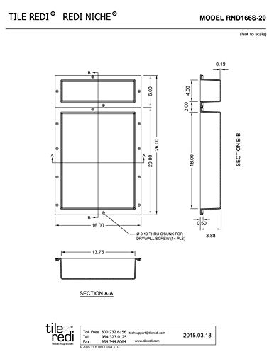 Redi Niche Double Niche Recessed Shower Shelf- Black, Two Inner Shelves, 16-Inch Width X 26-Inch Height X 4-Inch Depth #TOP6