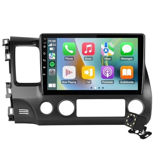 10.1 inches Linux Double Din Car Stereo for Honda Civic 2006-2011 Touchscreen Screen Car Radio with Carplay & Android Auto Support Backup Camera GPS Navi FM BT