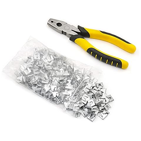 MINYULUA Wire Cage Buckle Clips Pliers with 300pcs Wire Cage Building Clips Snap Plier Tools for Chicken Pigeon Rabbit Pet Dog Bird Cat Quail Cage Cover